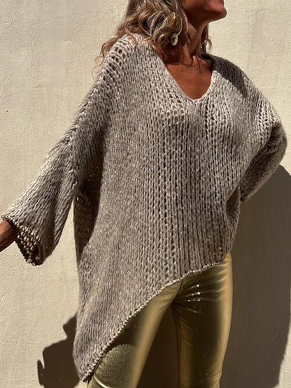 Arielle | Pull en tricot à rayures avec bordures amples